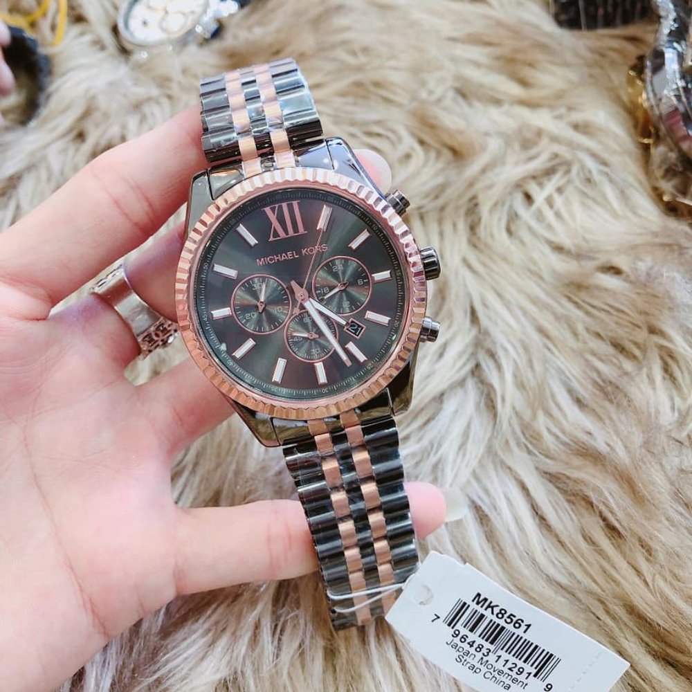 NEW! MK LEXINGTON GREY GOLD WATCH!